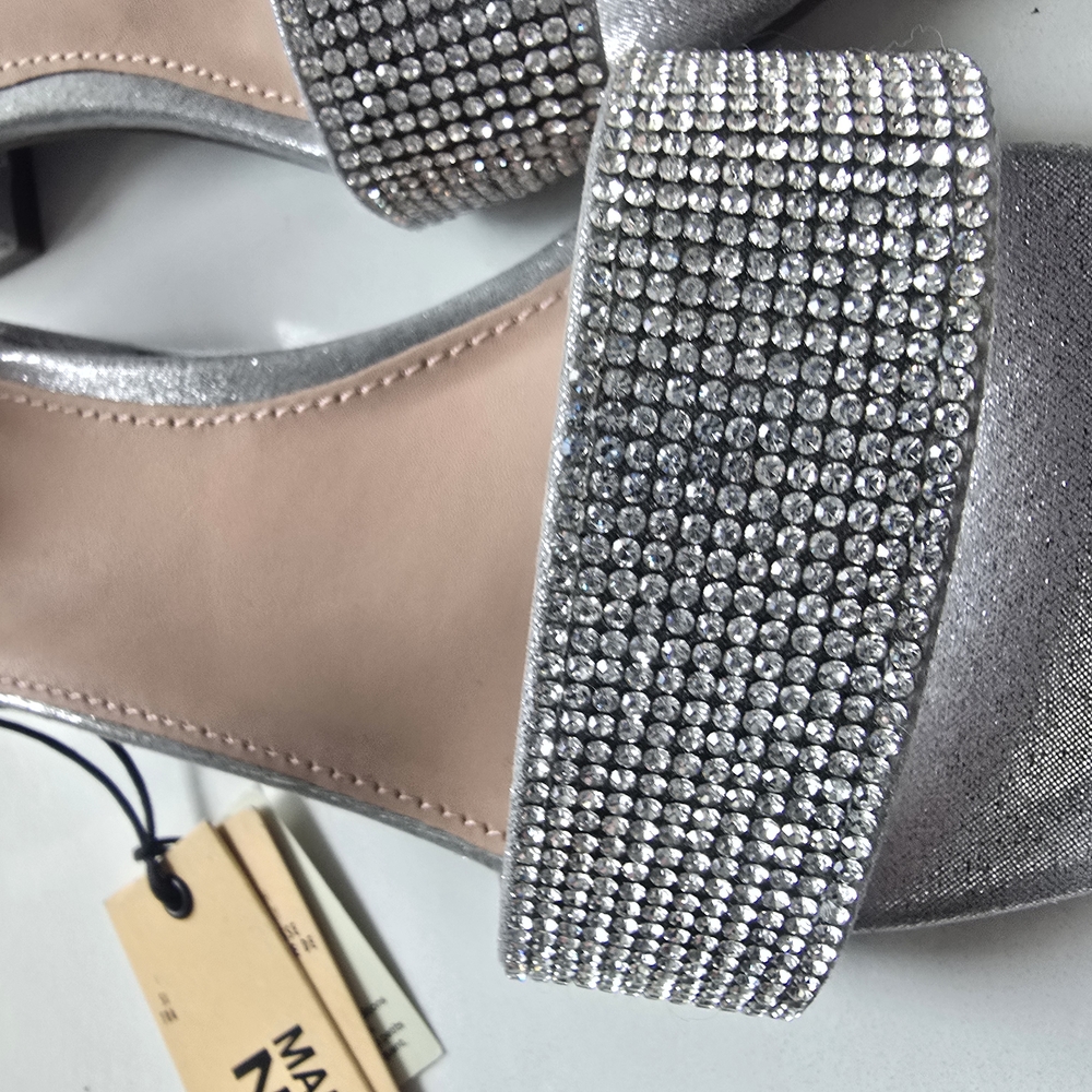 Steve Madden Silver Rhinestone Heels - Picture 2 of 4